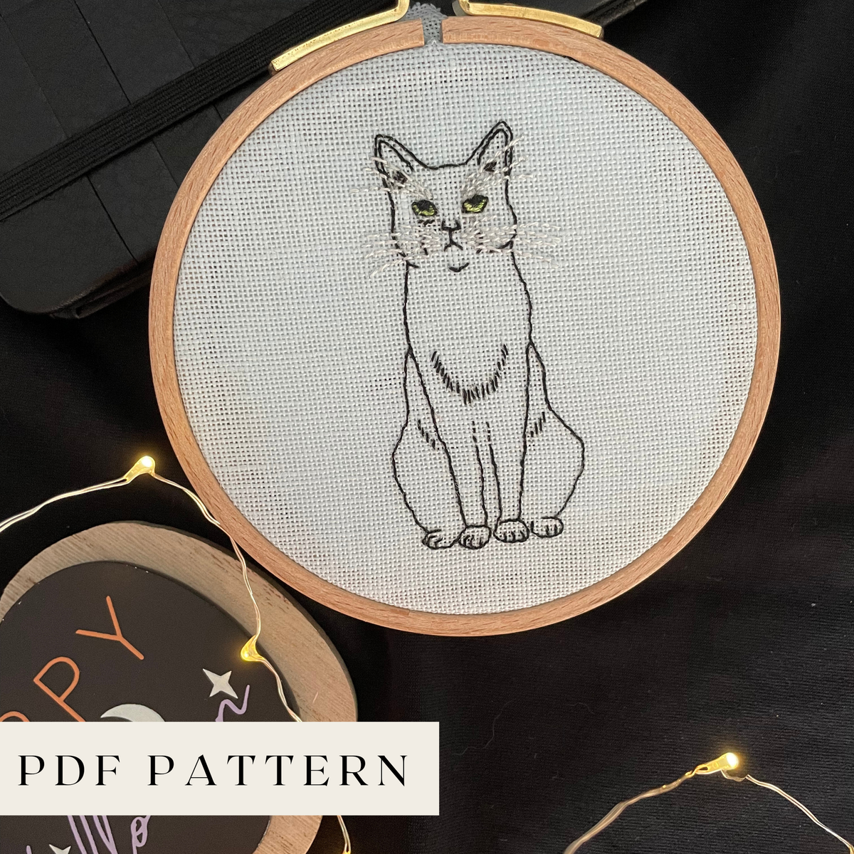 Tierd Cat.pdf Cat Embroidery (PDF Pattern) – Fern Green Designs