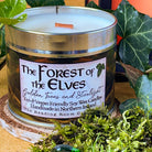 Candle labeled 'The Forest of the Elves' surrounded by greenery