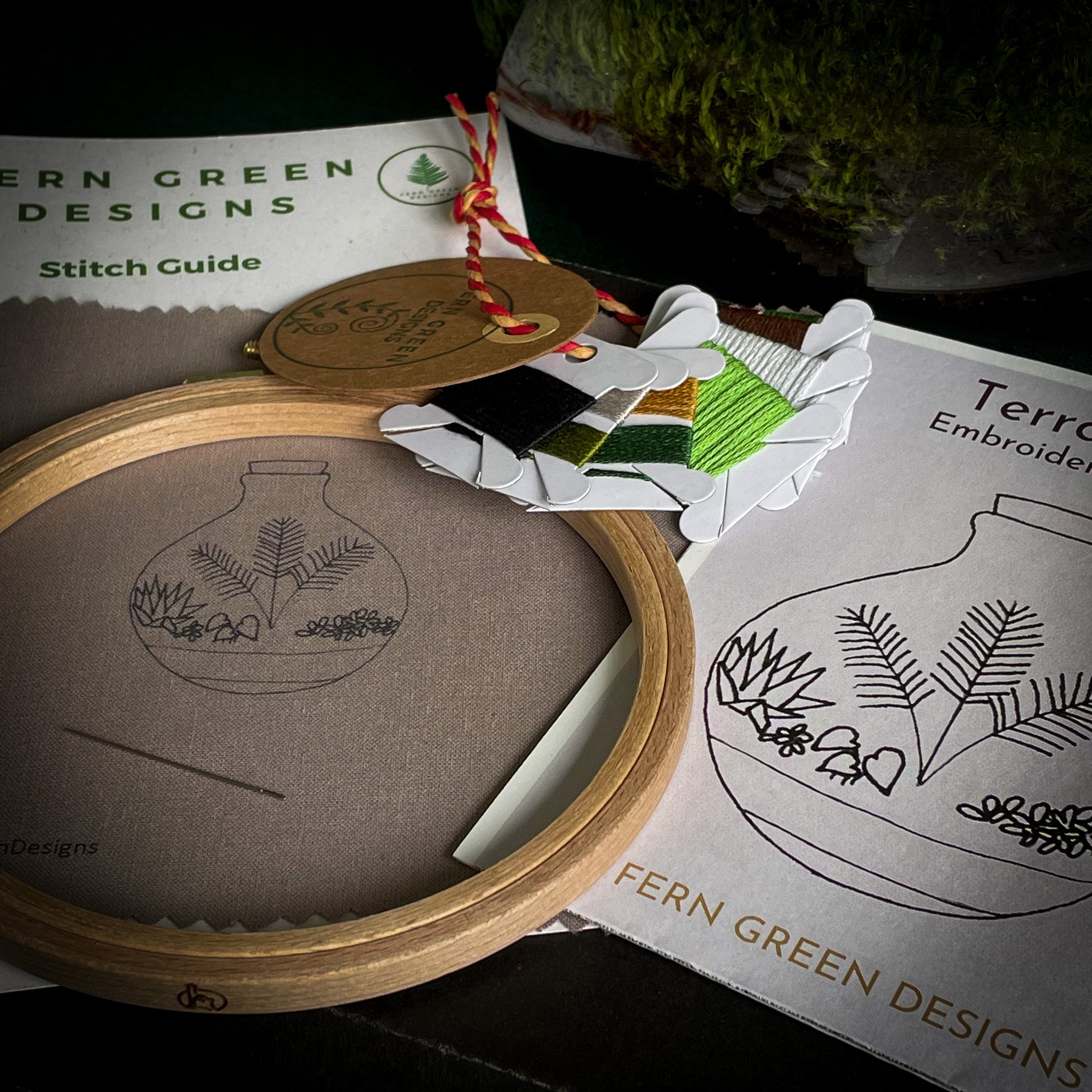 Terrarium' Mini Embroidery Kit – Fern Green Designs